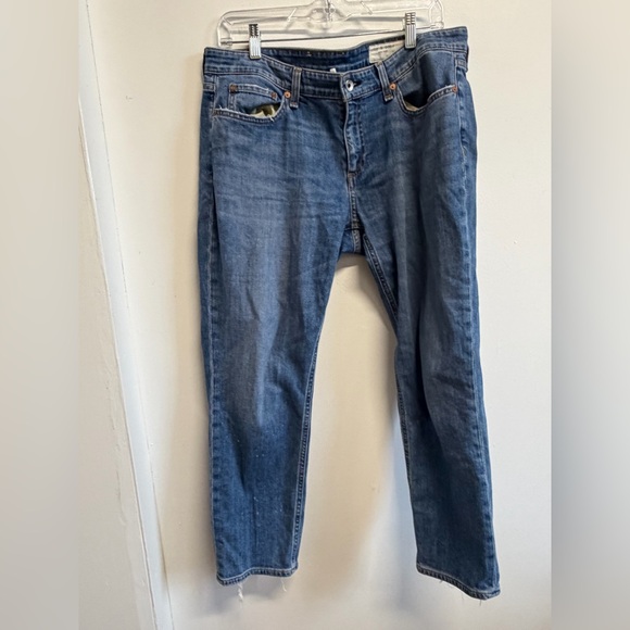 rag & bone Denim - Rag & bone Size 29 Cropped Slim Straight Girlfriend Jeans Eclectic Grandma